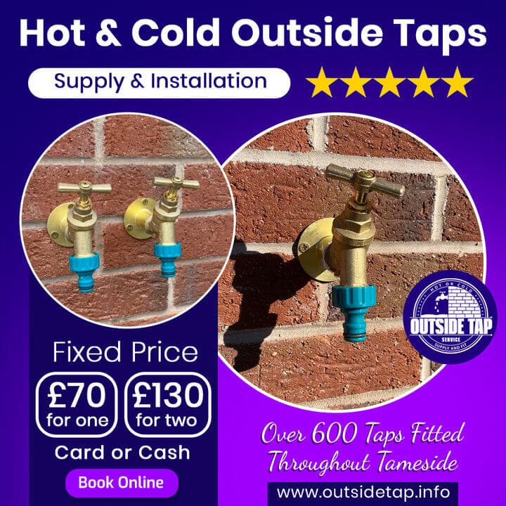 hot cold outside taps fitting service tameside Outside Taps,outside tap,hot outside tap